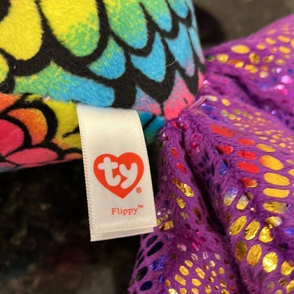 FLIPPY the Fish Beanie Boo Retired Beanbag Plush - New with Tags Vintage 1990s - Picture 10 of 12